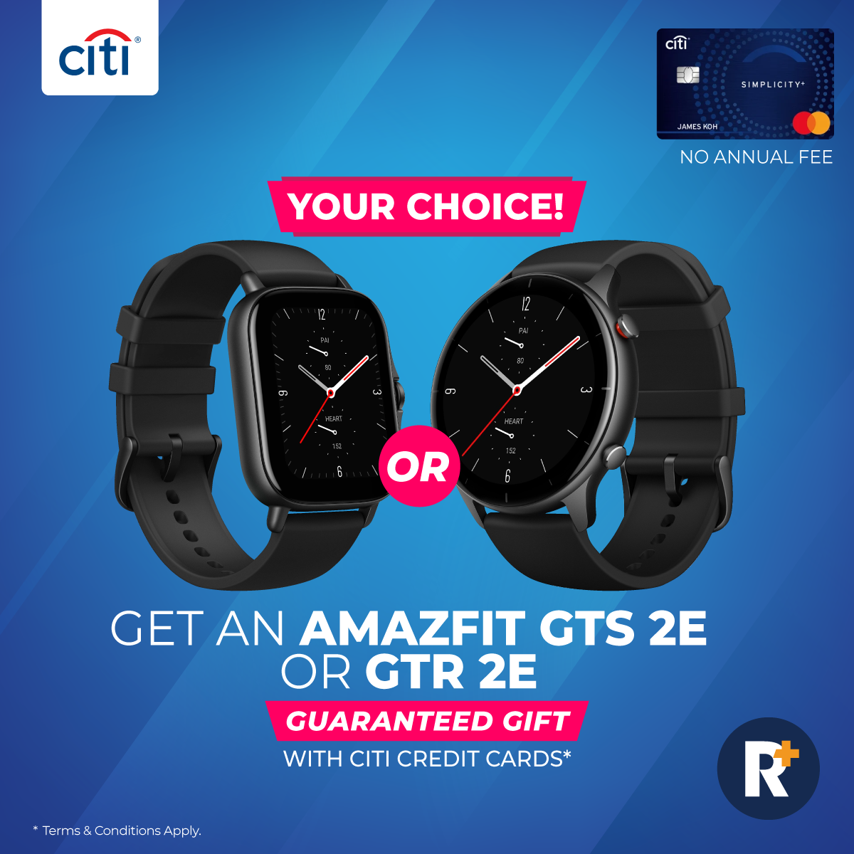 Ringgit Plus (MY): Citibank Credit Card Flash Deal: Amazfit GTR 2e or Amazfit GTS 2e