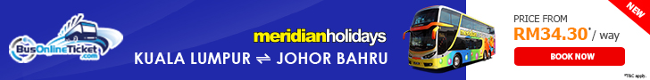 Meridian Holidays Bus Service Between Kuala Lumpur and Johor Bahru