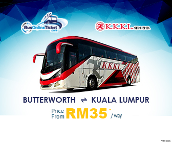 Book KKKL Express bus ticket for bus from Butterworth to KL and KL to Butterworth with BusOnlineTicket.com