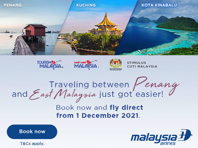 Malaysia Airlines Fly now between Penang and East Malaysia